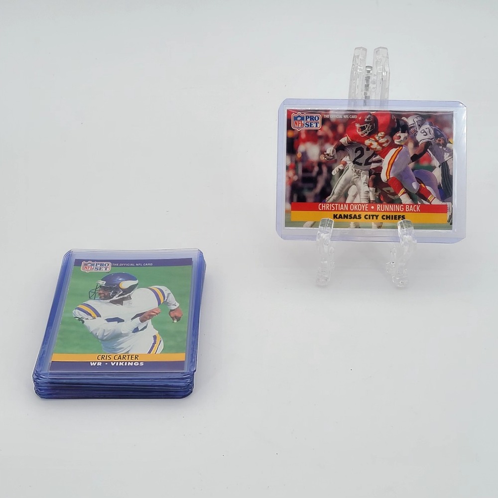 1990 Pro Set Cris Carter and Christian Okoye 10 Card Football Lot